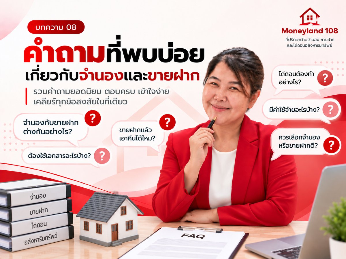 คำถามที่พบบ่อยเกี่ยวกับจำนองและขายฝาก