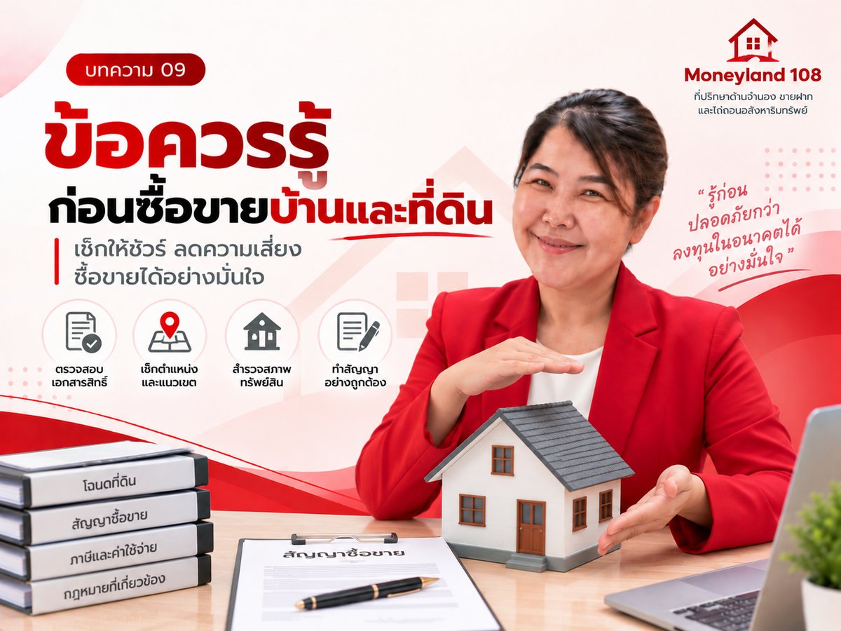 ข้อควรรู้ก่อนซื้อขายบ้านและที่ดิน เช็กอะไรบ้างก่อนทำธุรกรรม?